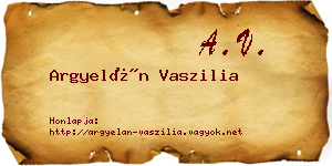 Argyelán Vaszilia névjegykártya